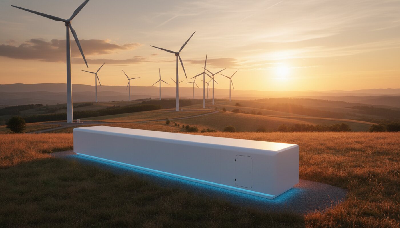 Windpark mit Batteriespeicher