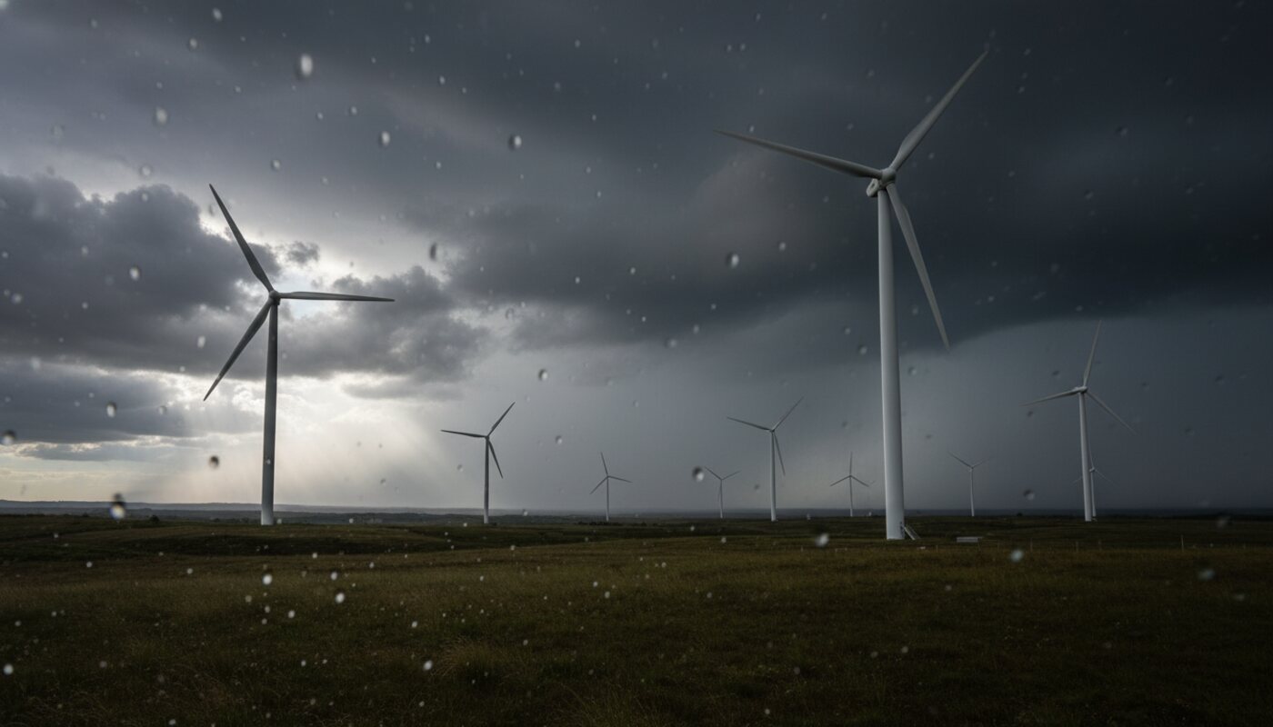 Windpark unter Sturmhimmel